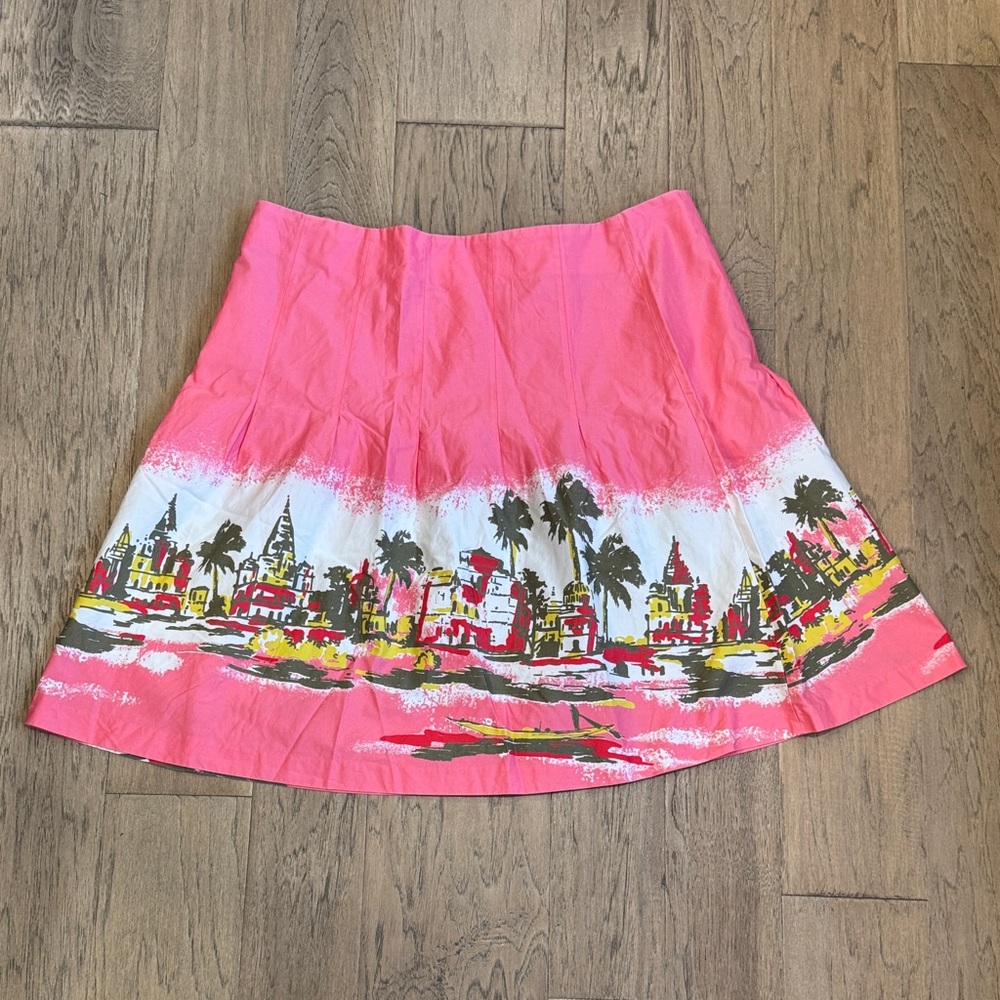 NWOT Old Navy Vintage Pink City Print A-Line Skirt Size 12 - Picture 5 of 7